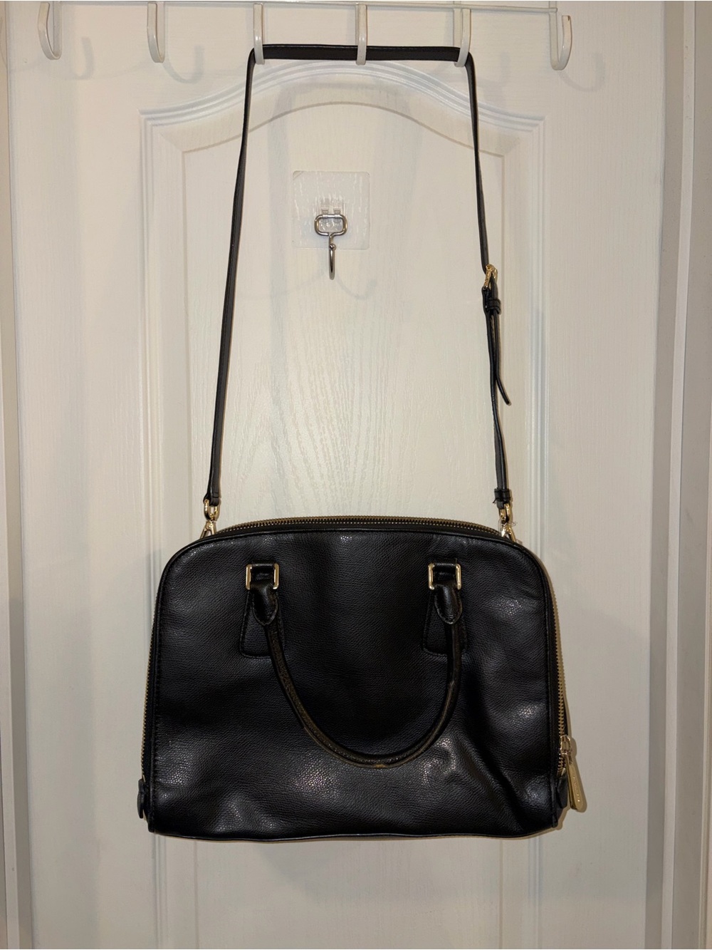 Michael Kors Black Leather Satchel with Gold Hardware - Picture 7 of 14